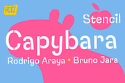 Capybara Stencil + Cyrillic, a Sans Serif Font by Rodrigo Typo (Thumbnail 1 of 5)