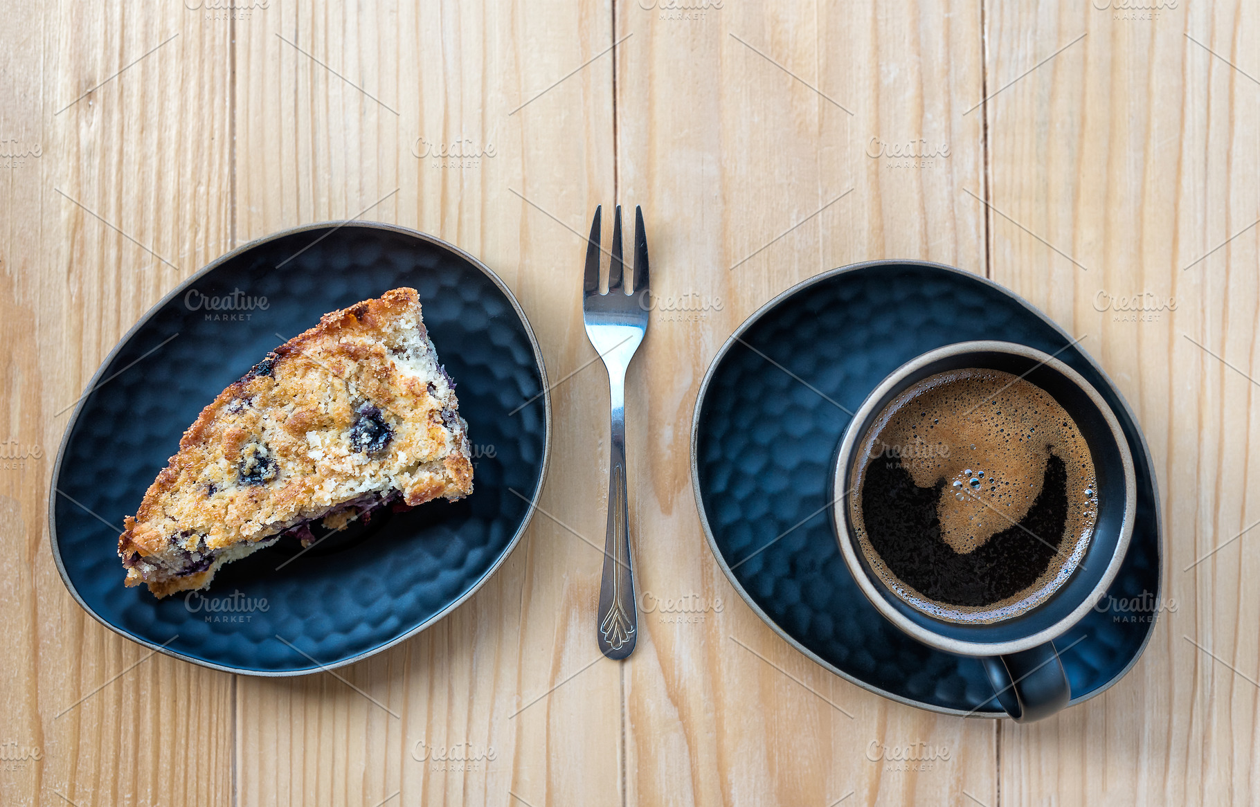 Apple Blueberry Pie and Coffee, a Background Photo by wr7 Media