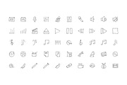 100 Music Hand Drawn Doodle Icons, an Outline Icon by Creative Stall (Thumbnail 2 of 3)