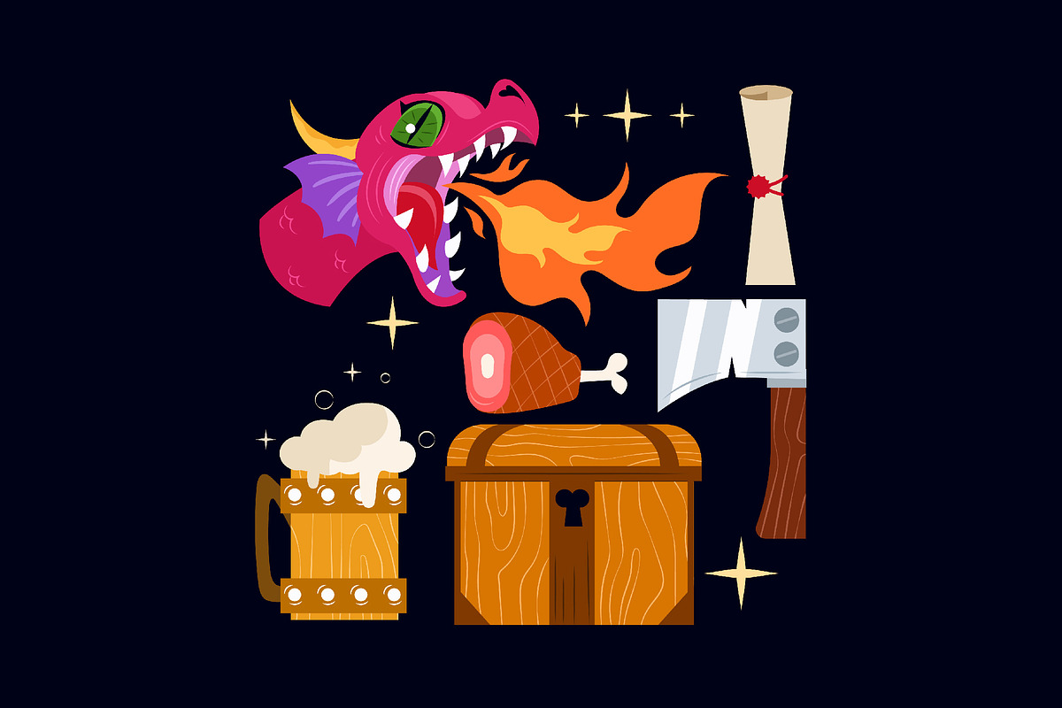 Black Dungeon Dragon Illustration, an Illustration by graphicook