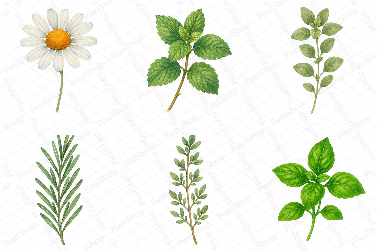 Botanical Wellness Watercolor Clipar, an Illustration by DreamPrint404 (Photo 2 of 3)