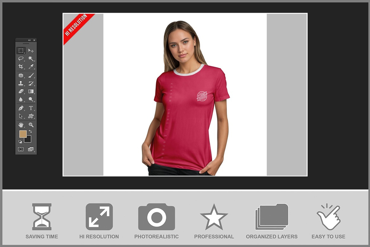 Studio Women's Tee Mockup, a Shirt Mockup by Bruno's Shop (Photo 2 of 3)