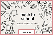 Back to School Line Drawings, an Illustration by TheClipAtelier (Thumbnail 1 of 3)