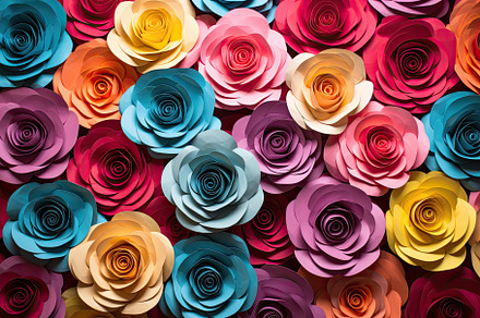 Colorful paper roses background. Clo, a Photo by Iftikhar Alam