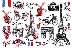 Paris Landmarks Sights Set & 30Cards