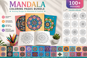 Magic Mandala Coloring Book Pages, a Pattern Graphic by S Graphic Studio