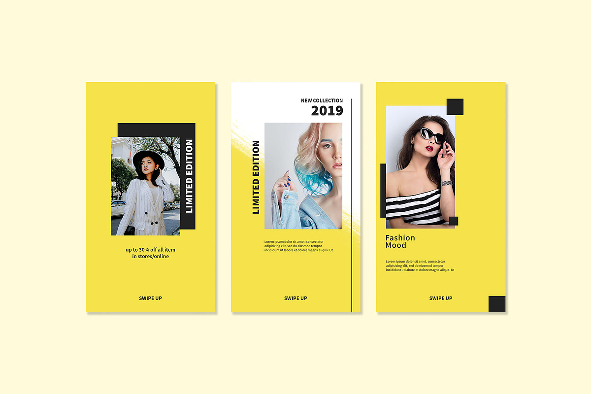 Yellow Instagram Templates, a Social Media Template by Azruca