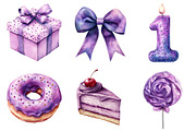 Purple Birthday Party PNG, an Illustration by SinaCreation (Thumbnail 3 of 5)