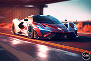 Supercar in the City Illustration, a Wallpaper Graphic by Other Side Art (Thumbnail 3 of 8)
