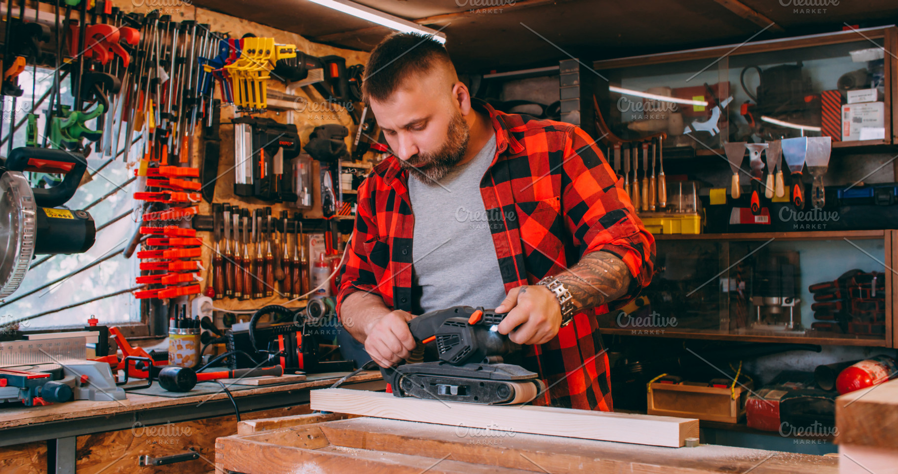 Woodworking process furniture making carpenter, a Person Photo by Photo Drive Studio