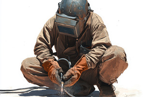 Welder in Protective Gear Working on, a Food & Drink Photo by Pixeness Studio