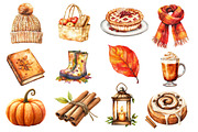 Watercolor Fall Favorites Clipart, an Illustration by Dream Creation (Thumbnail 2 of 4)