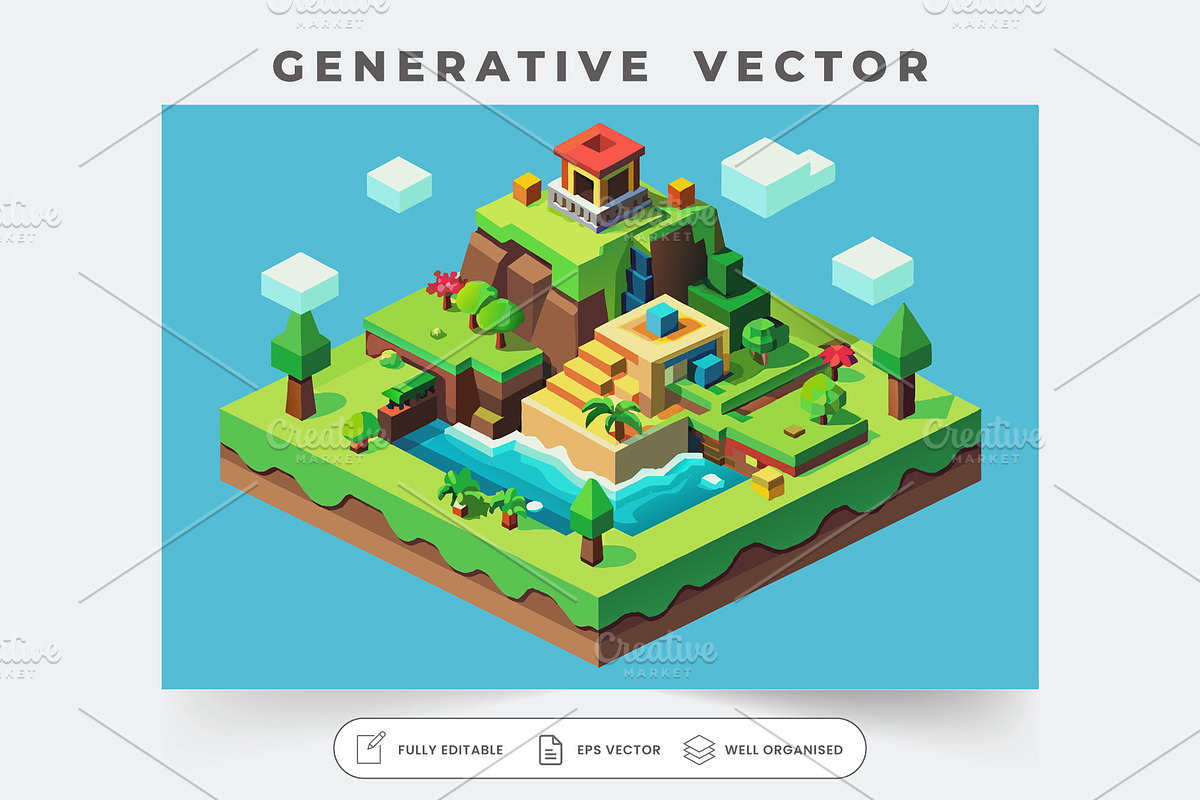 A colorful isometric representation, a Graphic by SouravDesign
