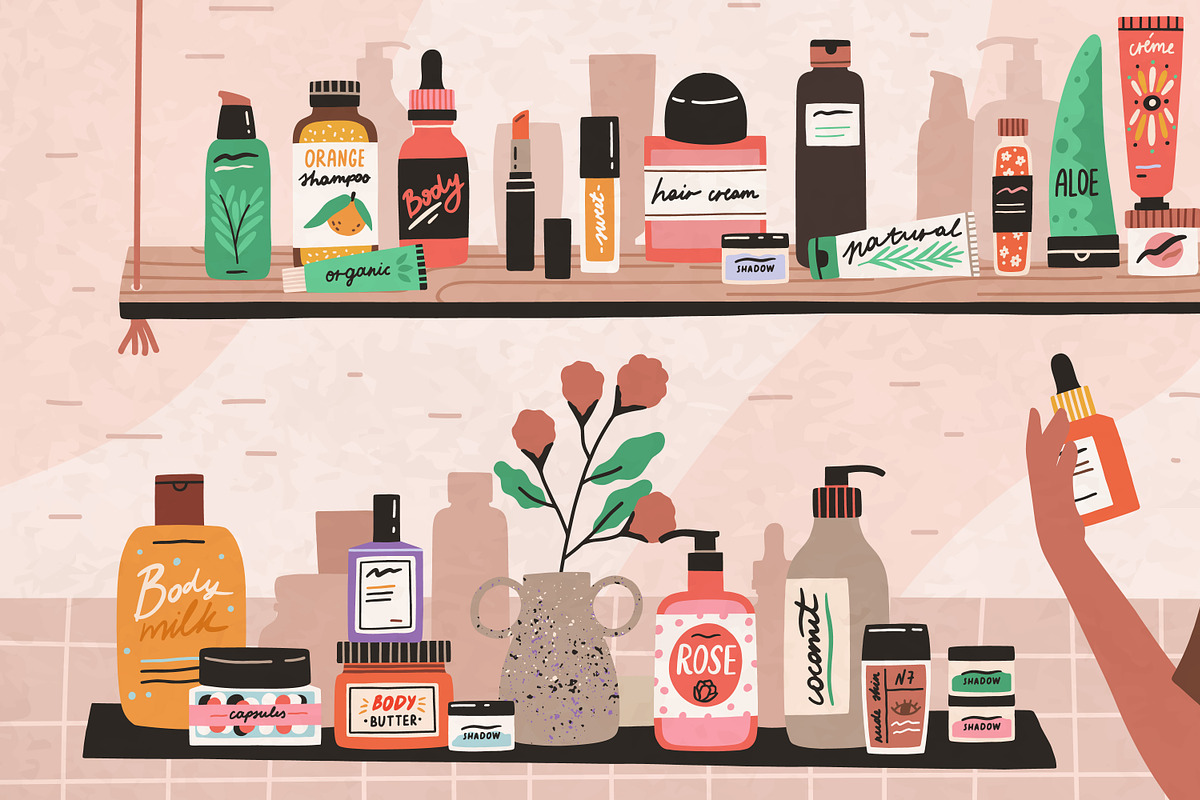 Woman in cosmetic, beauty shop, a Person Illustration by Good Studio (Photo 3 of 3)