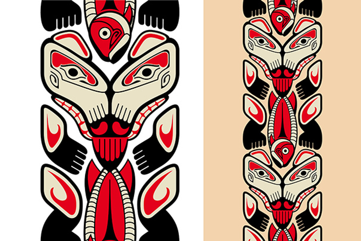 Haida styled seamless patterns (12x) preview 3