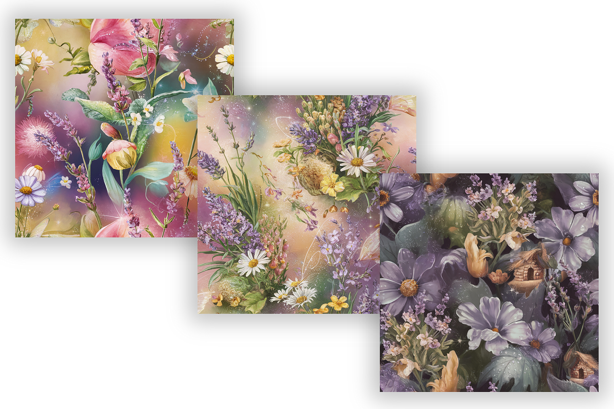 Whimsical Fairy Garden Pattern, a Pattern Graphic by FloridPrintables (Photo 4 of 7)