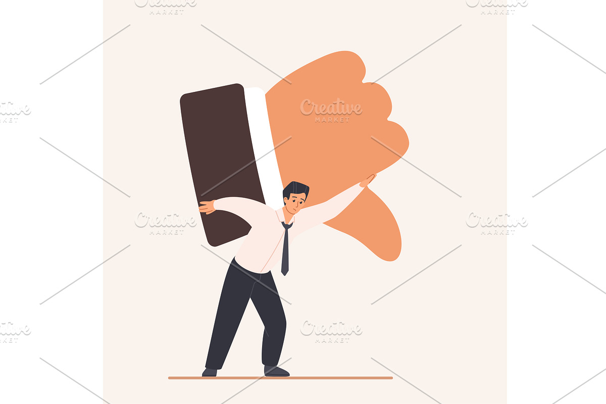 Bad company reputation negative, a Person Illustration by Lemberg Vector