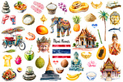 Watercolor Thailand clipart 60 PNG, an Object Illustration by Art and Funny (Thumbnail 2 of 5)