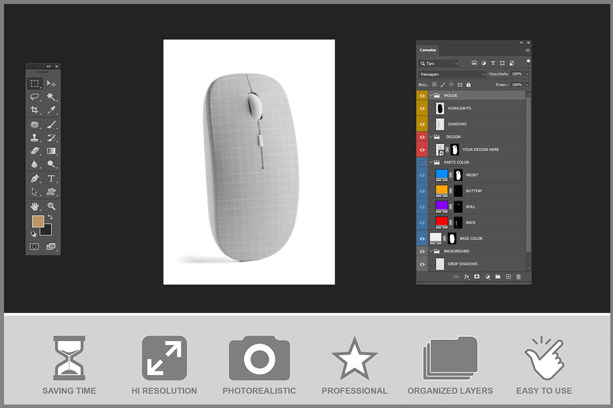 Wireless Mouse PSD, a Product Mockup by Bruno's Shop (Photo 2 of 3)