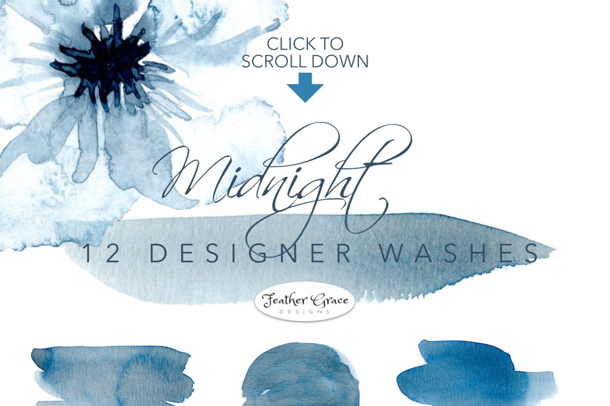 Indigo Blue Watercolor Flowers, an Illustration by Feather Grace Designs (Photo 5 of 10)