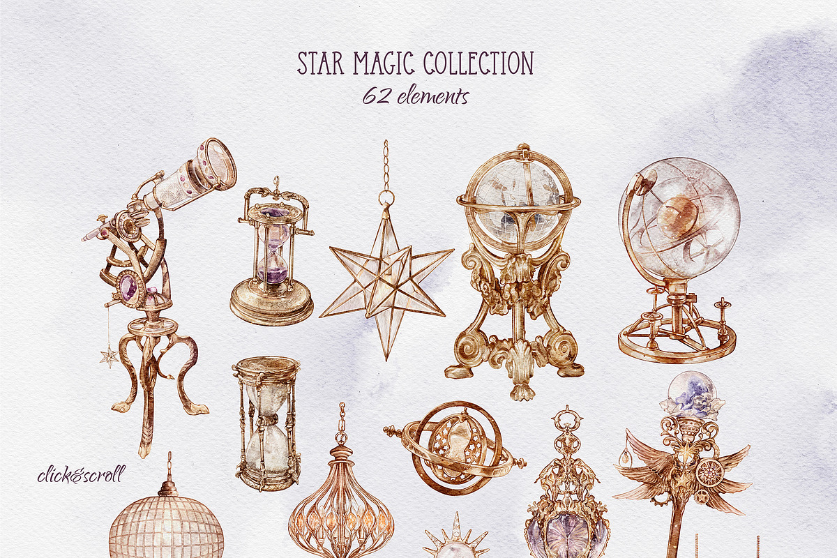Star Magic Watercolor Collection, a Decorative Illustration by Yakovleva Margarita (Photo 3 of 11)