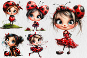 Funny Ladybug Girl Clipart, an Illustration by Rose Art (Thumbnail 3 of 5)