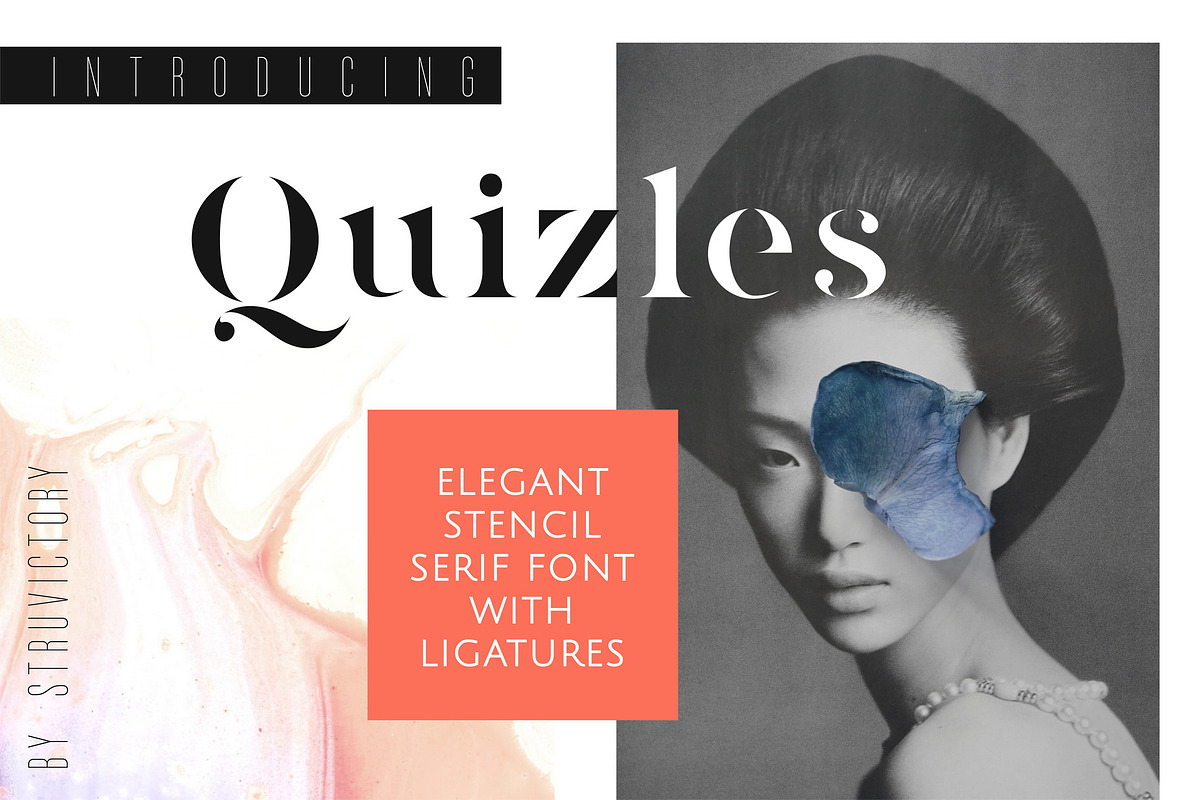 Quizles - Stencil Serif Font preview 2