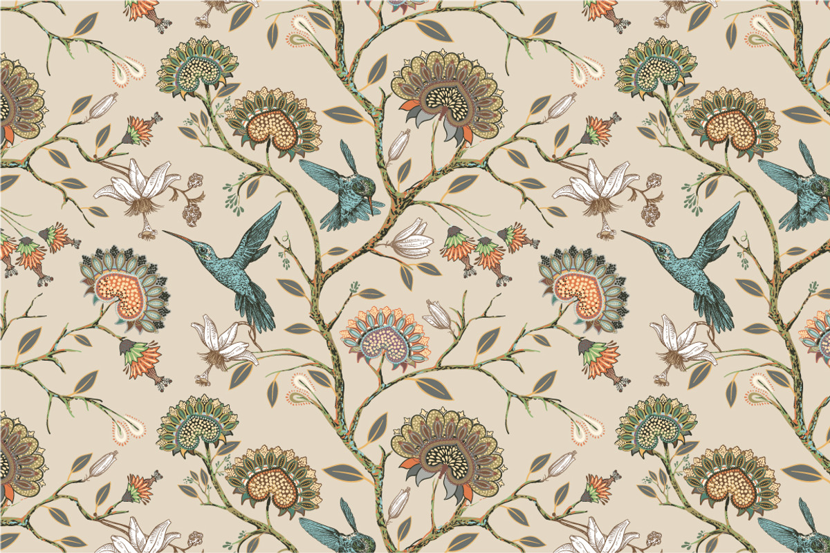 2 Patterns with flowers and birds, a Pattern Graphic by Sunny_Lion (Photo 1 of 2)