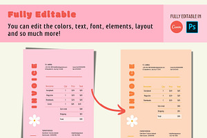 Invoice Template Canva & PSD