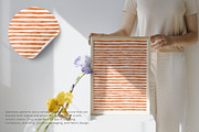 orange stripes watercolor pattern, a Pattern Graphic by Pink Studio Art (Thumbnail 4 of 5)