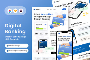NeoBank – Clean Finance Landing Page, a Landing Page Template by trabaskriya
