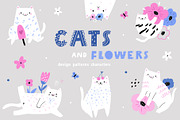 Cats & Flowers Cliparts, an Animal Illustration by danceyourlife (Thumbnail 1 of 6)