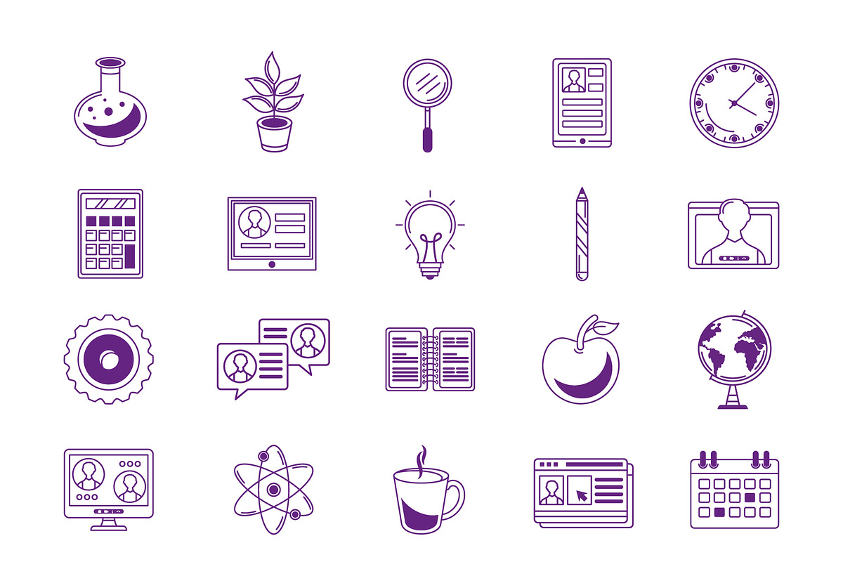 Education And Learning Icons Set