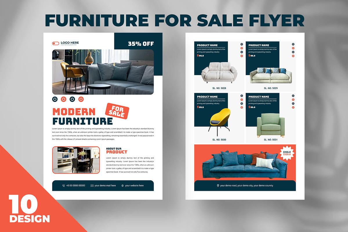 Furniture sale flyer design, a Flyer Template by Tanmoy Topu (Photo 1 of 11)