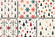 Minimalist Retro Christmas Patterns, a Pattern Graphic by DreamCafeArt (Thumbnail 2 of 6)