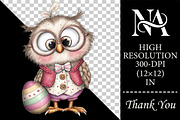 Quirky Easter Owl Clipart Bundle, an Animal Illustration by RobertsArt (Thumbnail 2 of 6)