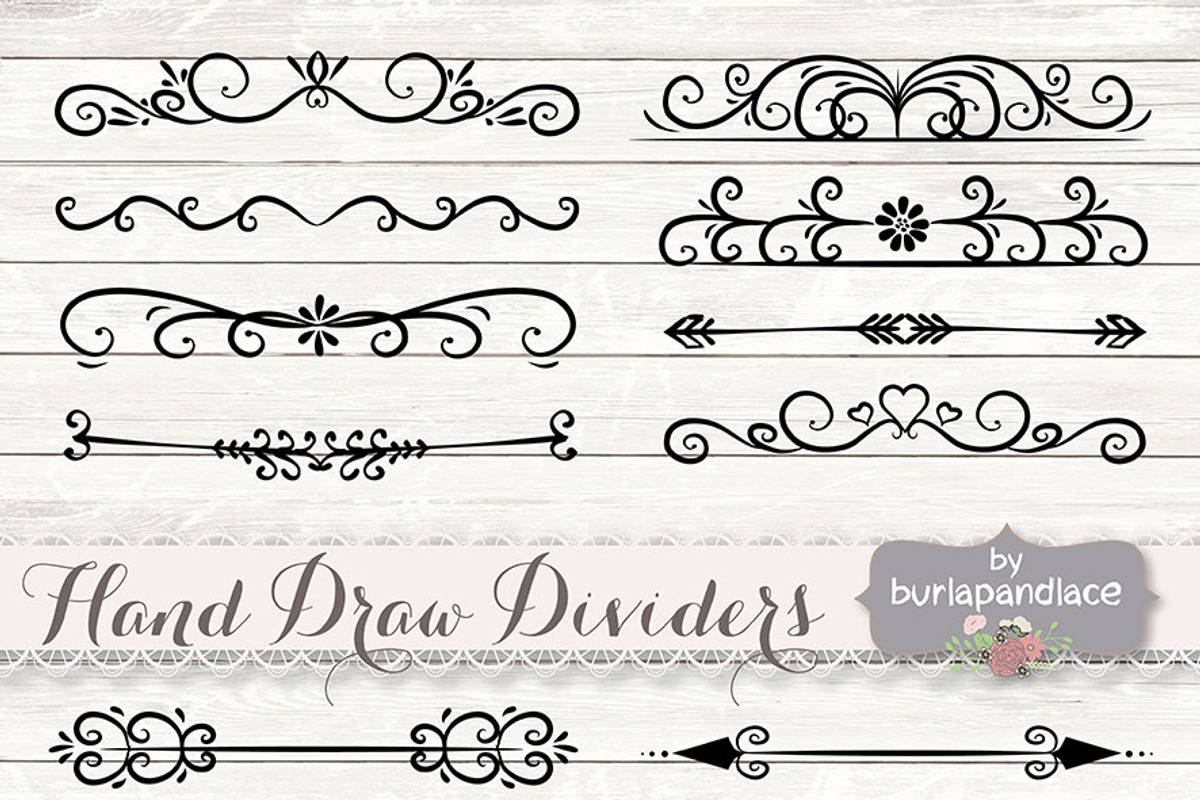 Hand Draw Dividers cliparts, an Illustration by burlapandlace