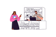 People pay at store checkout set, a Person Illustration by PaperTrident (Thumbnail 3 of 11)