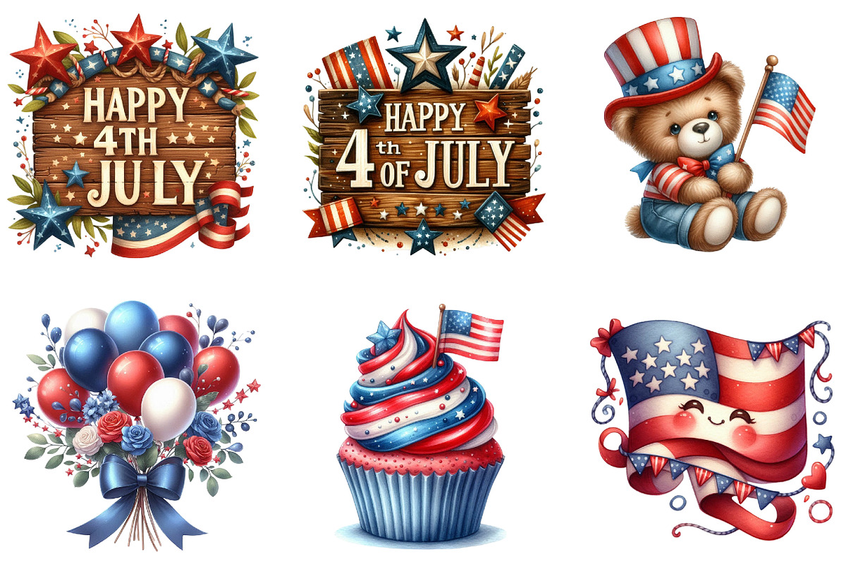 4th Fourth of July Cute Element, an Illustration by DreamArtGraphic (Photo 3 of 4)
