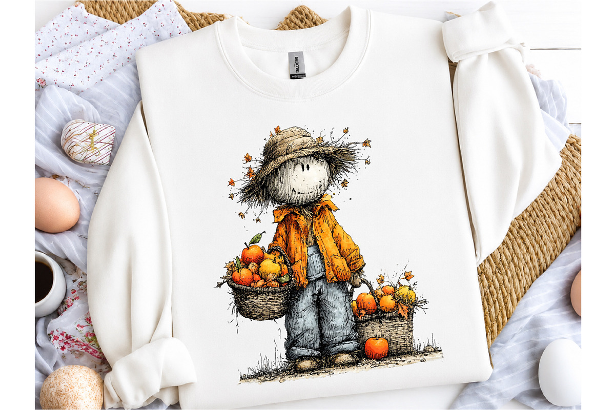 Quirky Scarecrow PNG Clipart, a Seasonal Illustration by OK Design (Photo 5 of 6)