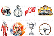 Watercolor Formula 1 Clipart, Racing, a Sport Illustration by BrushstrokeArtGB (Thumbnail 2 of 9)