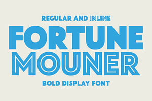 Fortune Mouner - Bold Inline Font, a Sans Serif Font by Viswell