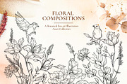 Floral Line Art Botanical Set Kit, a Decorative Illustration by Papatongartist (Thumbnail 9 of 10)