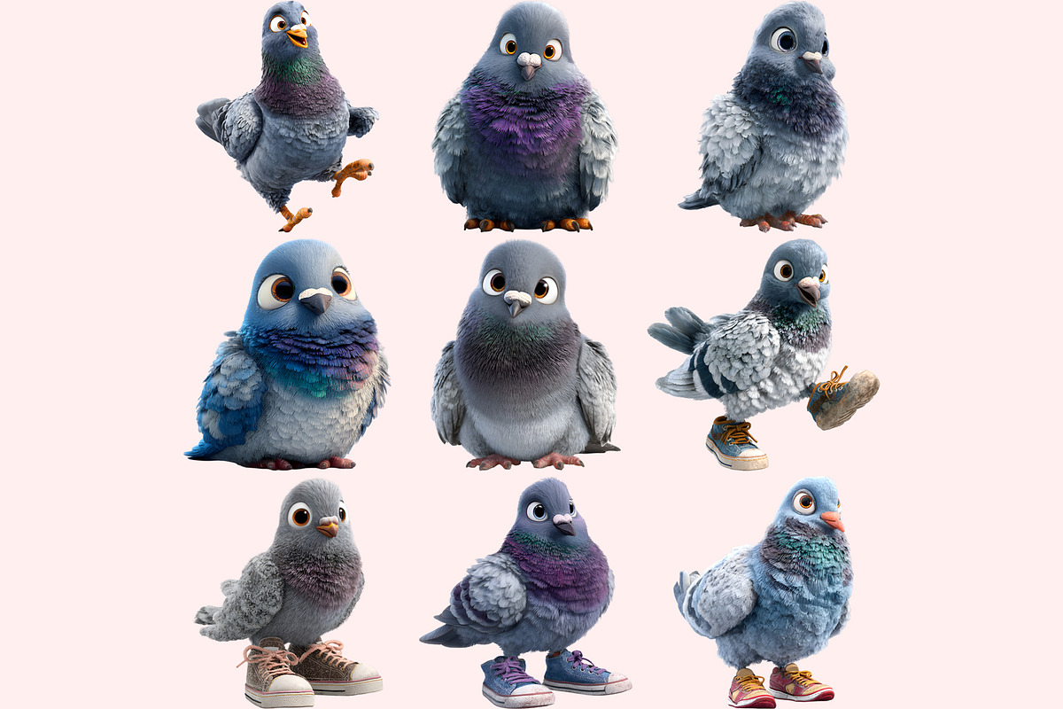 Pigeon PNG Clipart Bundle, a Graphic by M9 Design (Photo 6 of 9)