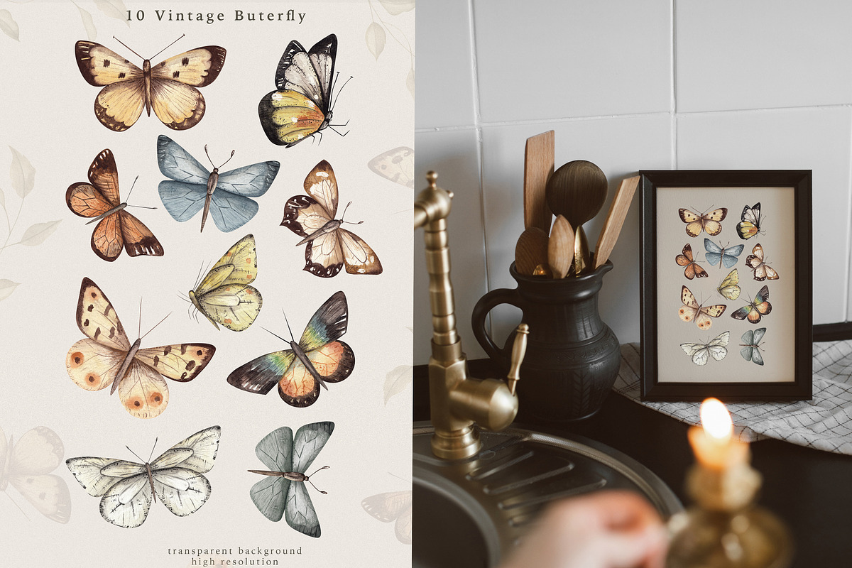 Vintage Forest. Watercolor clipart, an Animal Illustration by Ooh Lily (Photo 10 of 22)