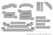 Grey Ribbon Banner Clipart, an Illustration by Amanda Ilkov (Thumbnail 4 of 4)