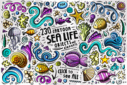 Sea Life Cartoon Doodle Big Pack, a Decorative Illustration by BALABOLKA (Thumbnail 2 of 10)