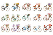 Embroidery Bicycle Clipart Bundle, an Illustration by Designking (Thumbnail 2 of 5)