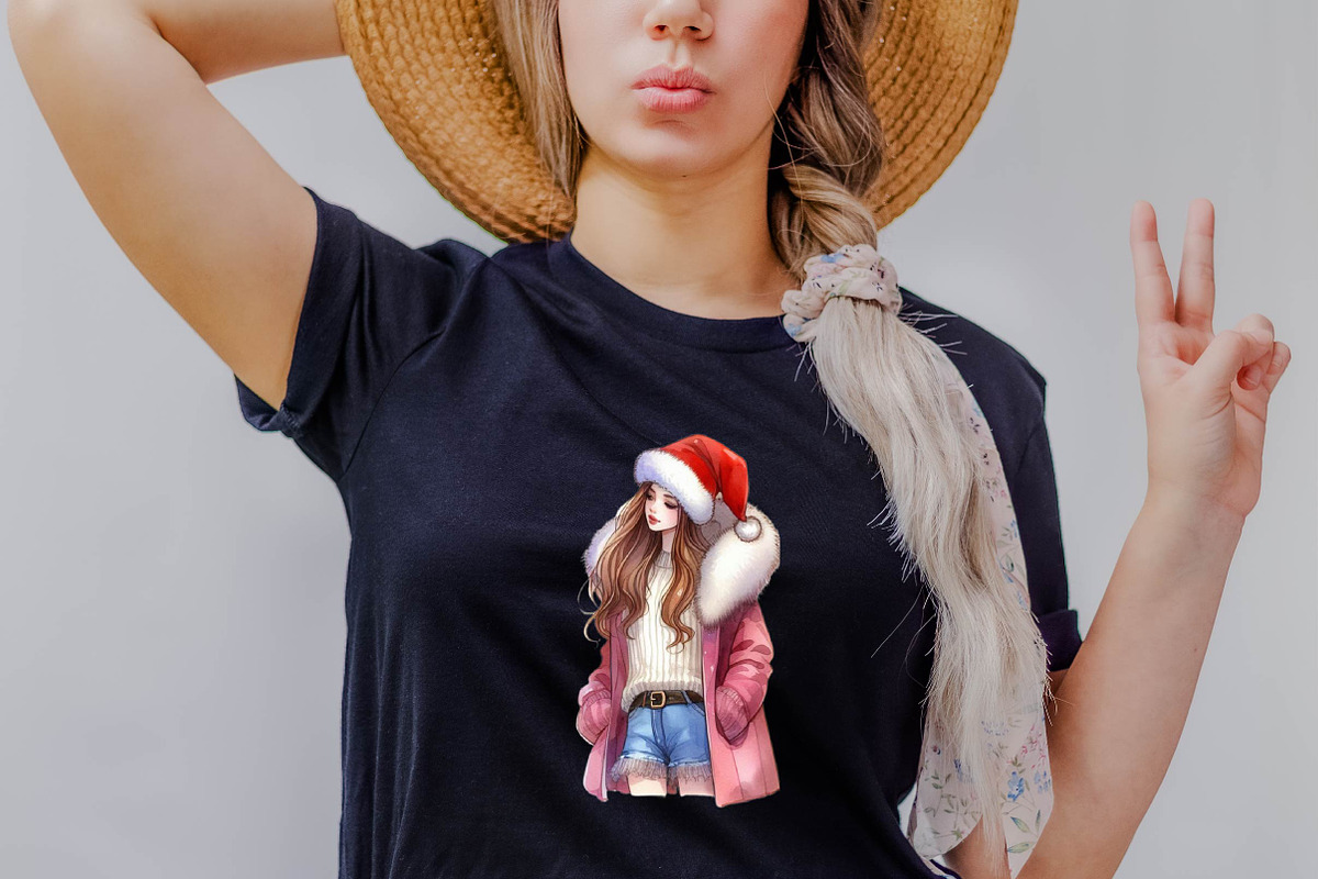 Christmas Fashion Girl Sublimation C, an Illustration by SVGArt (Photo 6 of 8)