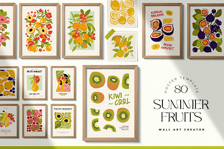 Summer Fruits | Wall Art Collection, an Object Graphic by Leleka.Store